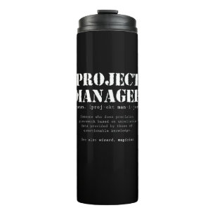 Definition des Wörterbuchs "Funny Project Manager" Thermosbecher