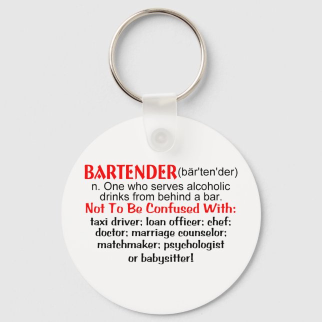 Definition eines Barkeepers Schlüsselanhänger (Vorderseite)