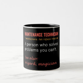 Definition eines "Funny Maintenance Technician" Zweifarbige Tasse