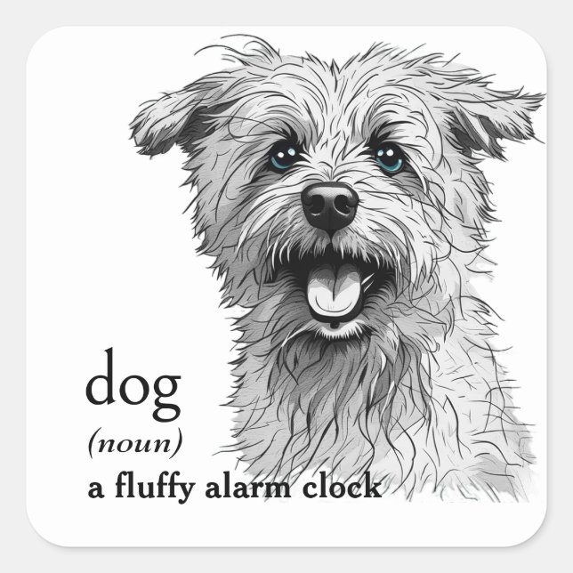 Definition eines Hundes Quadratischer Aufkleber (Vorderseite)