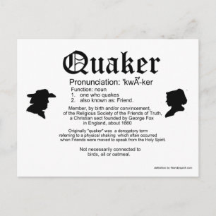 Definition eines Quakers Postkarte