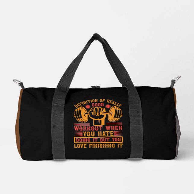 Definition eines wirklich guten Workouts – Lustige Duffle Bag (Vorderseite)