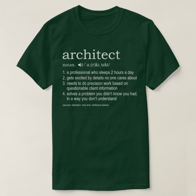 Definition für Architekten T-Shirt (Design vorne)