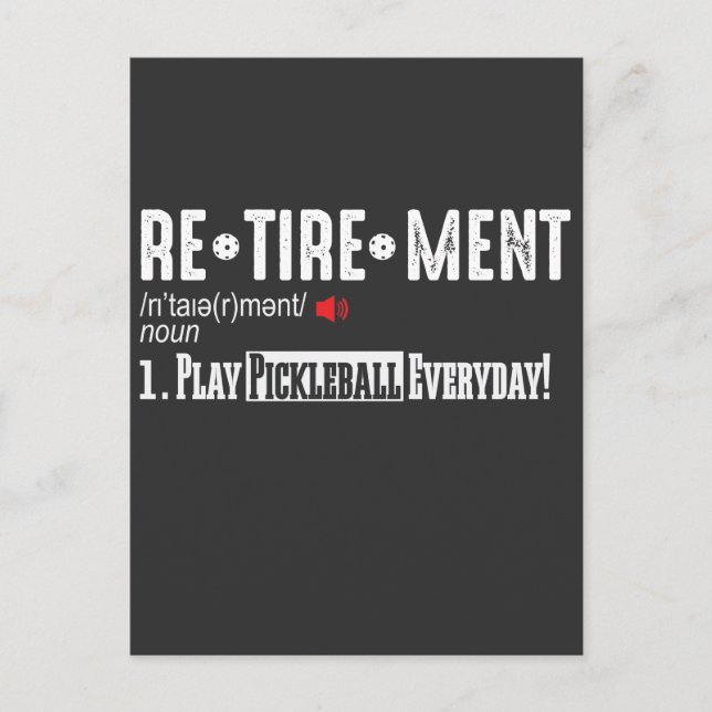 Definition für den Status-Pickleball-Player Postkarte (Vorderseite)