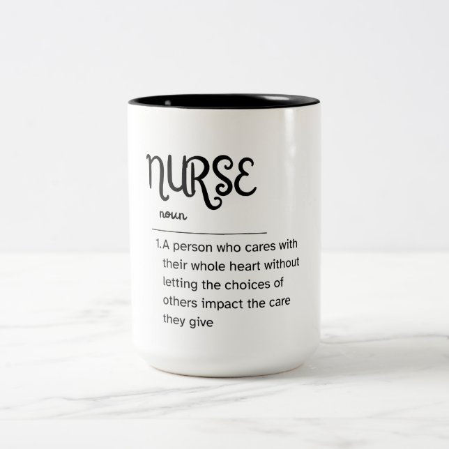 Definition für einen Krankenpfleger in Teil 2 Zweifarbige Tasse (Mittel)