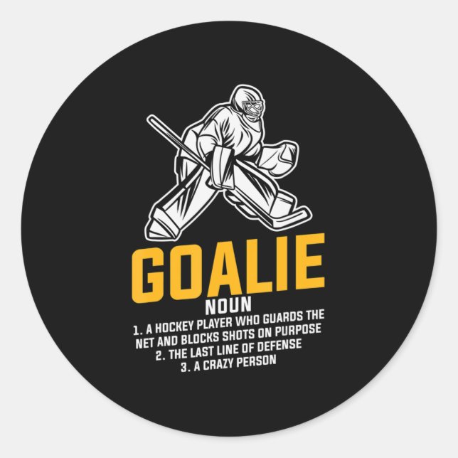 Definition für Eishockey-Goalie-Spaß für alle Spie Runder Aufkleber (Vorderseite)
