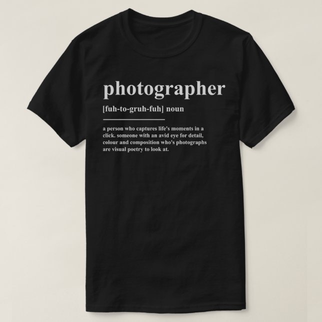 Definition für Fotografen T-Shirt (Design vorne)