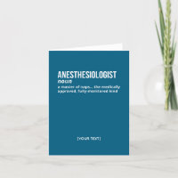 Definition-Karte des Anästhesisten - Medizinstuden