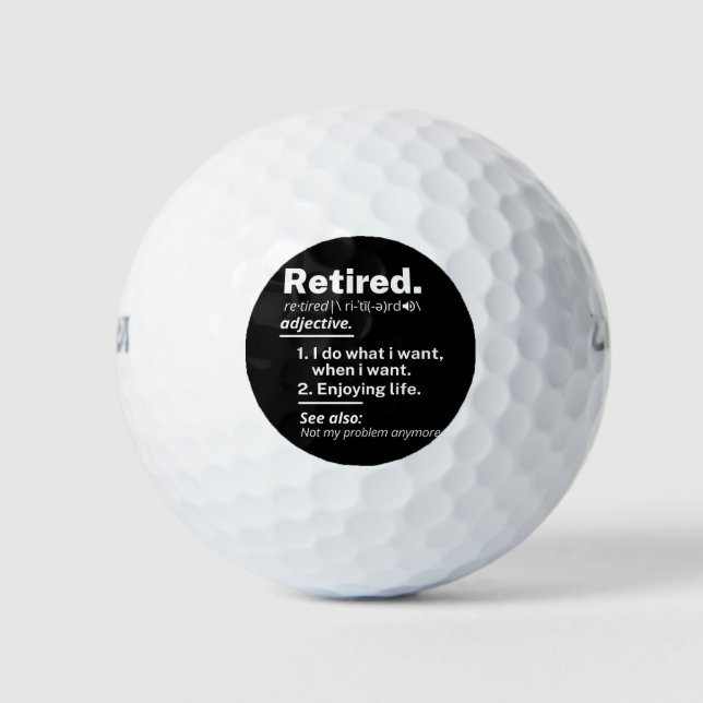 Definition lustiger Ruhestand Golfball (Vorderseite)