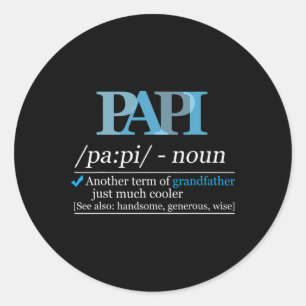 Definition Papi Funny Grandpa Vater Vatertag Chri Runder Aufkleber