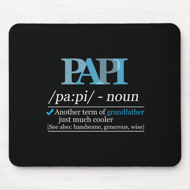 Definition Papi Lustiger Opa Vater Vatertag Weihna Mousepad (Vorne)
