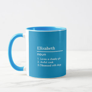 Definition Personalisierter Name in hellblau Tasse