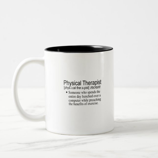 Definition Physiotherapeut Zweifarbige Tasse (Links)