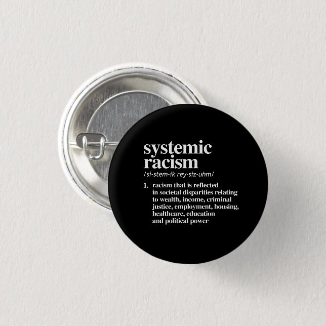 Definition systemischen Rassismus Button (Vorne & Hinten)