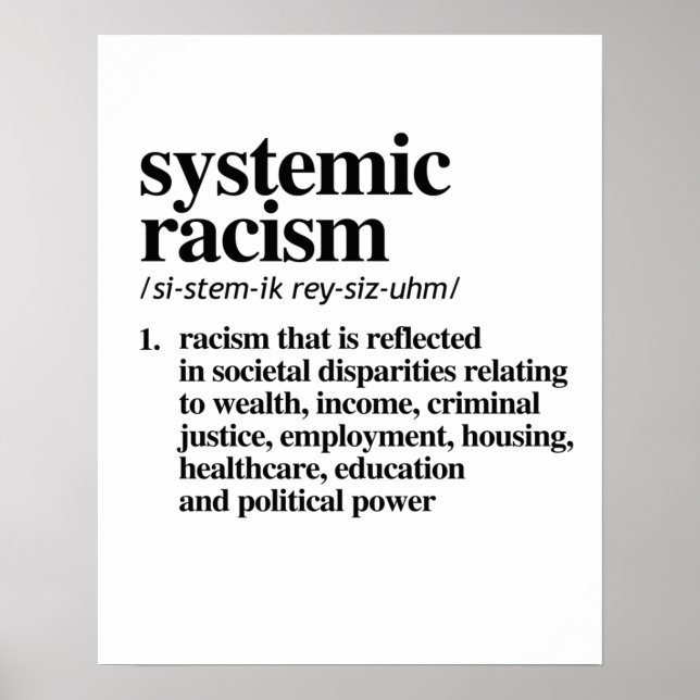 Definition systemischen Rassismus Poster (Vorne)