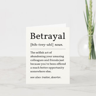 Definition Verrat Abschiedskarte Karte