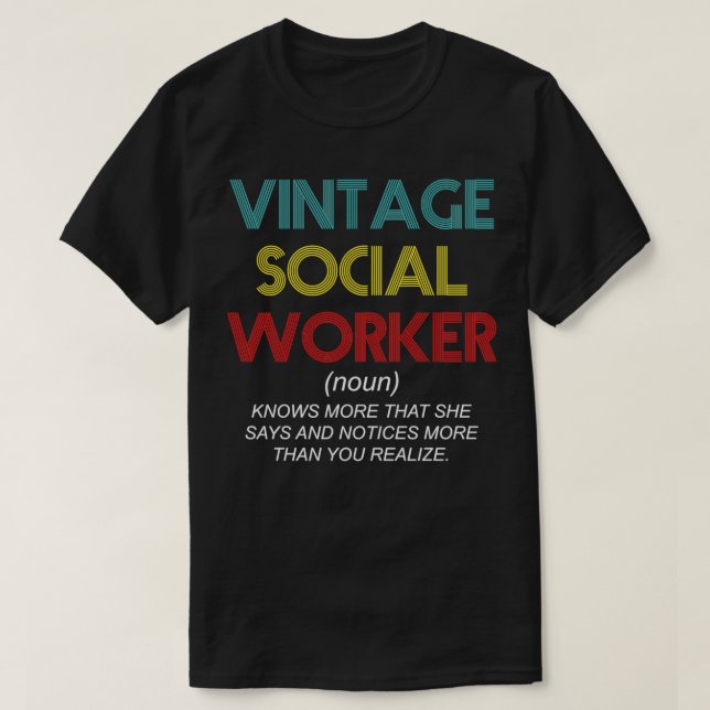 Definition Vintager Sozialarbeiter T-Shirt (Design vorne)
