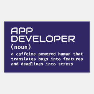 Definition von App Developer-Spaß Rechteckiger Aufkleber