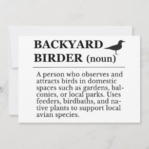 Definition von Backyard Birder - Garten-Vogelbeoba Einladung
