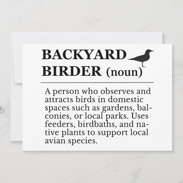 Definition von Backyard Birder - Garten-Vogelbeoba Einladung (Vorderseite)