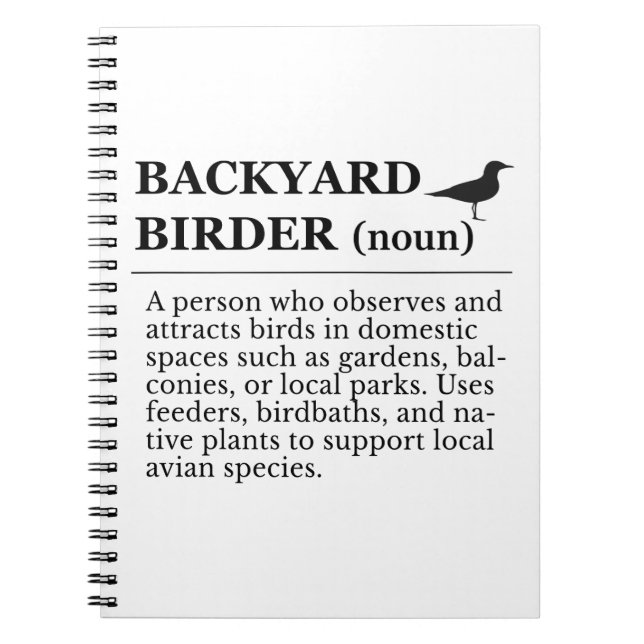Definition von Backyard Birder - Garten-Vogelbeoba Notizblock (Vorderseite)