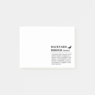 Definition von Backyard Birder - Garten-Vogelbeoba Post-it Klebezettel
