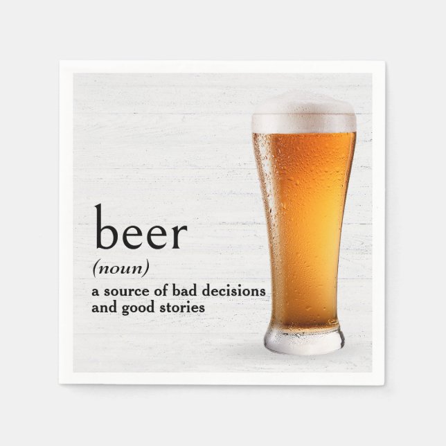 Definition von BIER im Wörterbuch Serviette (Vorderseite)