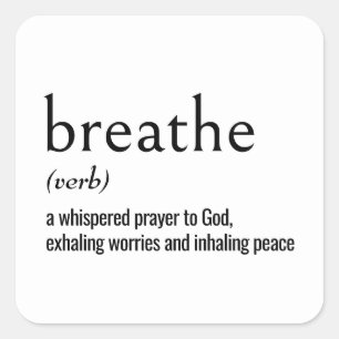 Definition von BREATHE auf Weiß Quadratischer Aufkleber