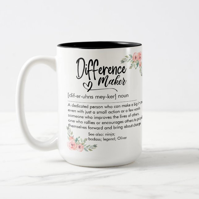 Definition von Difference Maker Wertschätzung für  Zweifarbige Tasse (Links)