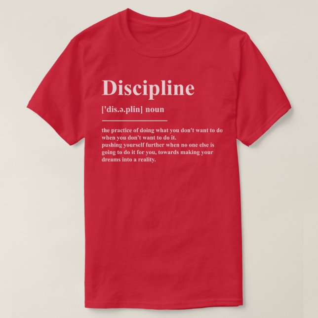 Definition von Disziplinen T-Shirt (Design vorne)
