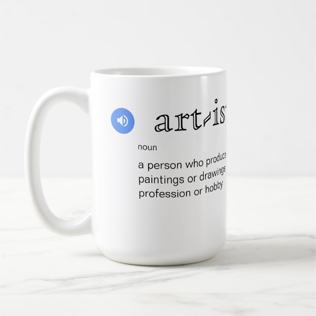 Definition von Fun Artist mit Personalisierung Kaffeetasse (Links)