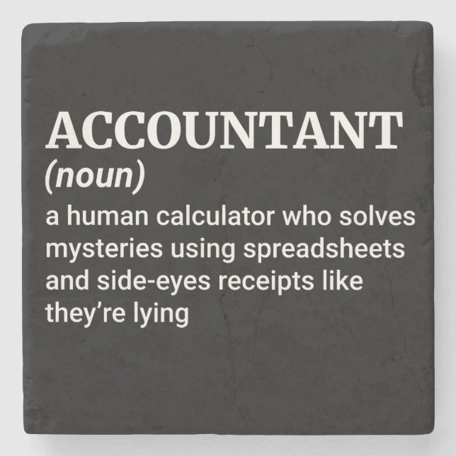 Definition von "Funny Accountant" Steinuntersetzer (Vorderseite)
