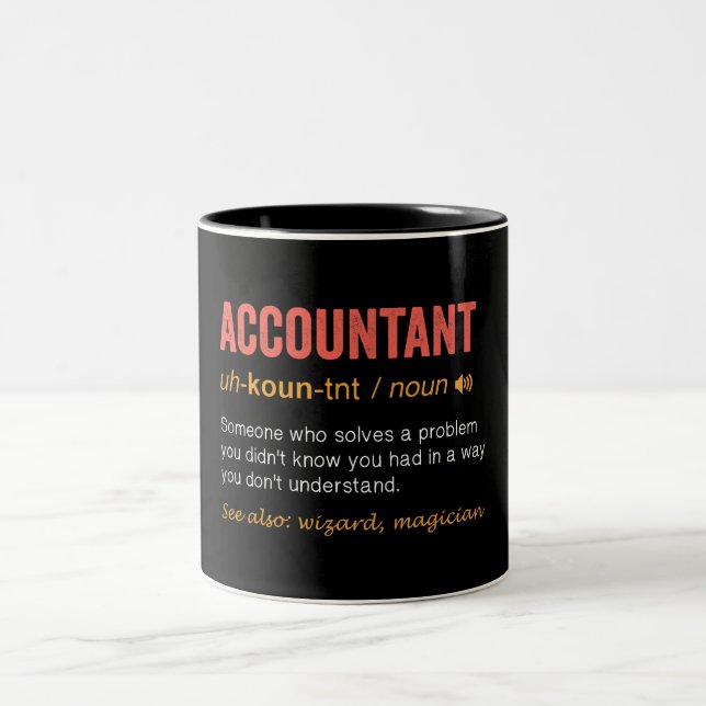 Definition von "Funny Accountant" Zweifarbige Tasse (Mittel)