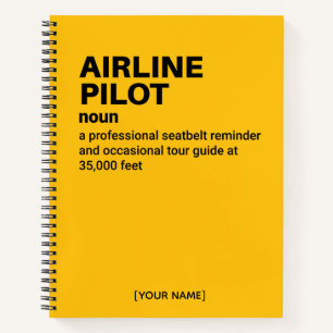 Definition von "Funny Airline Pilot" für den Luftv Notizbuch