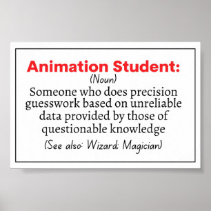 Definition von "Funny Animation Student" Poster