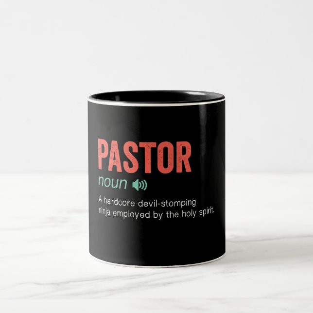 Definition von "Funny Pastor" Zweifarbige Tasse (Mittel)