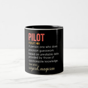 Definition von "Funny Pilot" Zweifarbige Tasse
