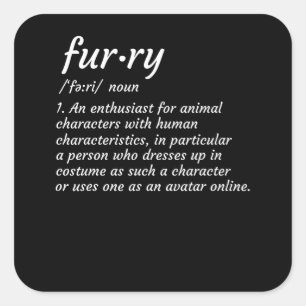 Definition von Furnier Fandom Furries Design Cospl Quadratischer Aufkleber