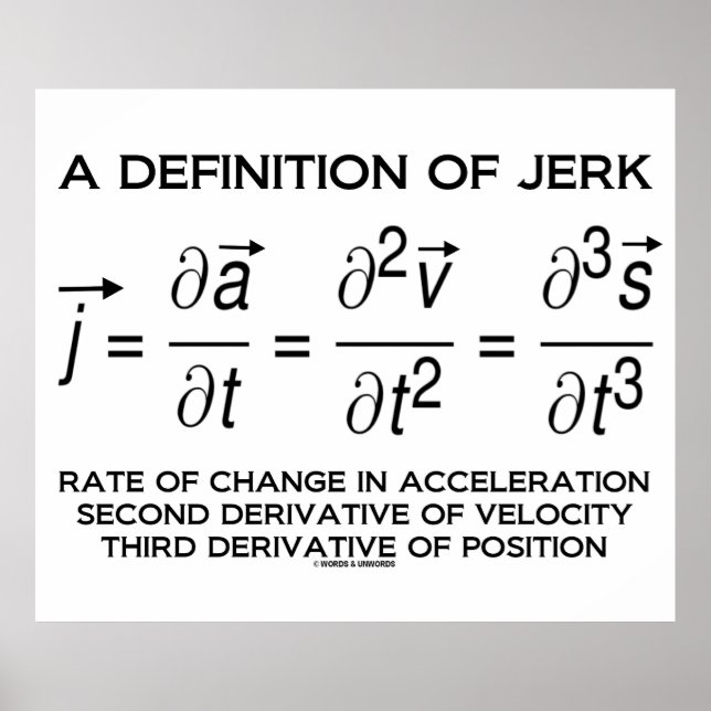 Definition von Jerk (Physik Equation Spaß) Poster (Vorne)