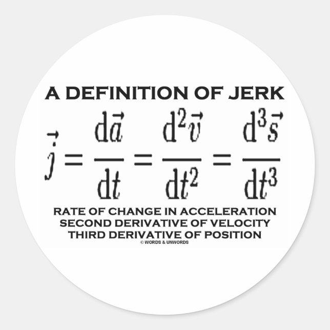 Definition von Jerk (Physik) Runder Aufkleber (Vorderseite)