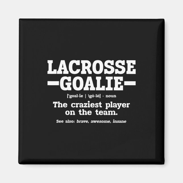 Definition von Lacrosse Goalie Magnet (Vorne)