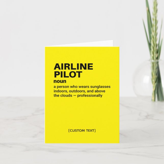 Definition von "Luftfahrt-Pilot" - Funny Gruß-Kart Karte (Vorderseite)