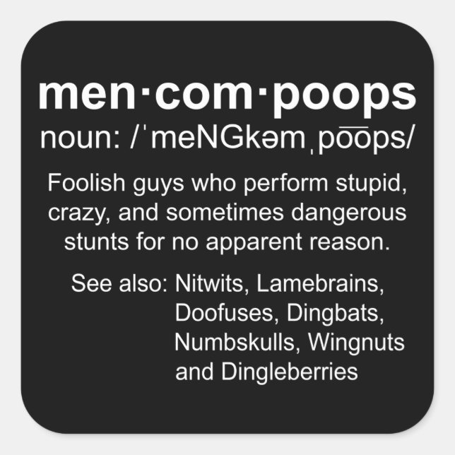 Definition von Menkompoops Quadratischer Aufkleber (Vorderseite)