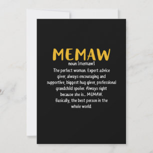 Definition von Mutter Art Memaw Einladung