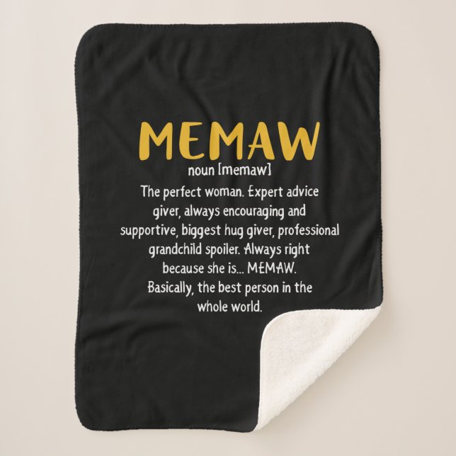 Definition von Mutter Art Memaw Sherpadecke (Vorderseite)