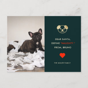 Definition von Naughty Ihre lustige Hunde Foto F Feiertagspostkarte