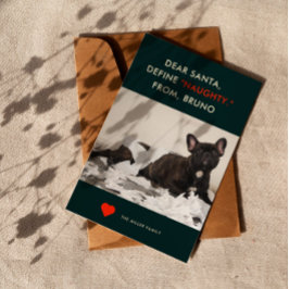 Definition von Naughty | Niedliches und lustiges F Feiertagskarte