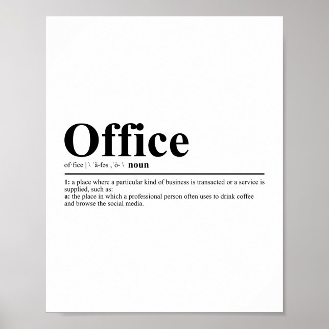 Definition von Office | Funny Zitat Poster (Vorne)