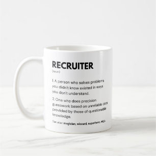 Definition von Recruiter und HR-Mitarbeiter Kaffeetasse
