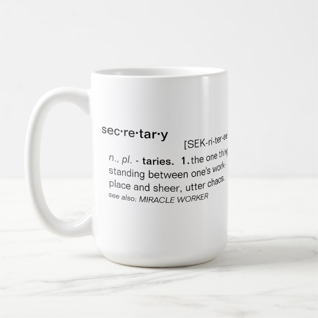 Definition von Sekretär Funny Mug Tasse (Links)